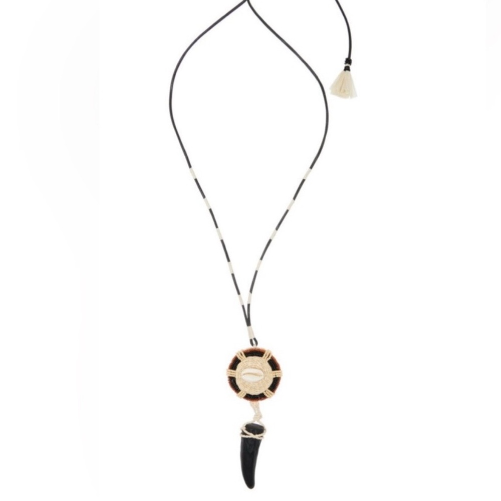 Johanna Ortiz ‘Maasailand' necklace with pendant. Adjustable tasseled cord. NWT - Picture 2 of 5